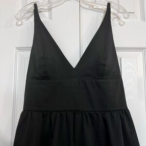 EUC Chaiken black silk blend black midi cocktail dress, size 8